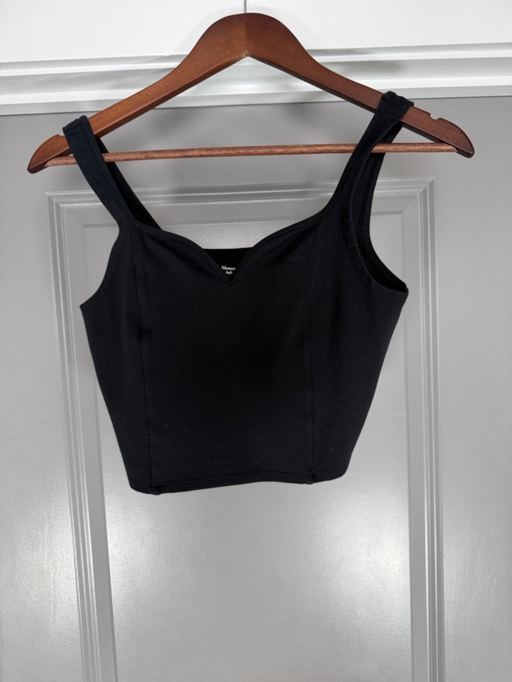 Abercrombie & Fitch Black Structured Crop Tank